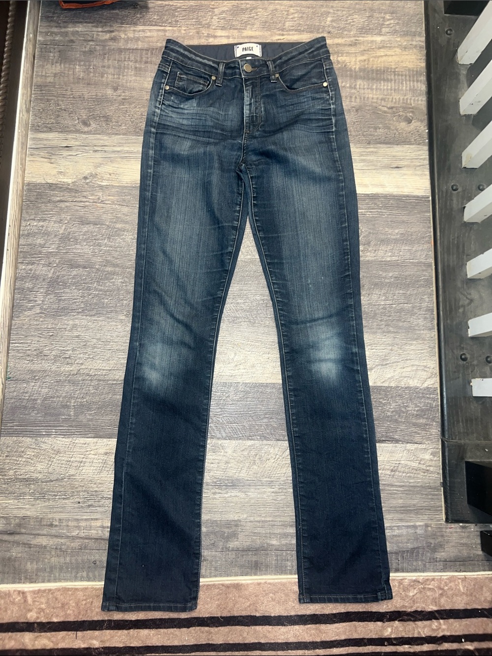 👖 PAIGE Hoxton Straight High Rise Jeans – Dark Indigo – Size 27